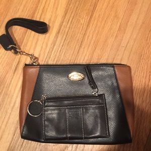Black and Brown Coach Clutch